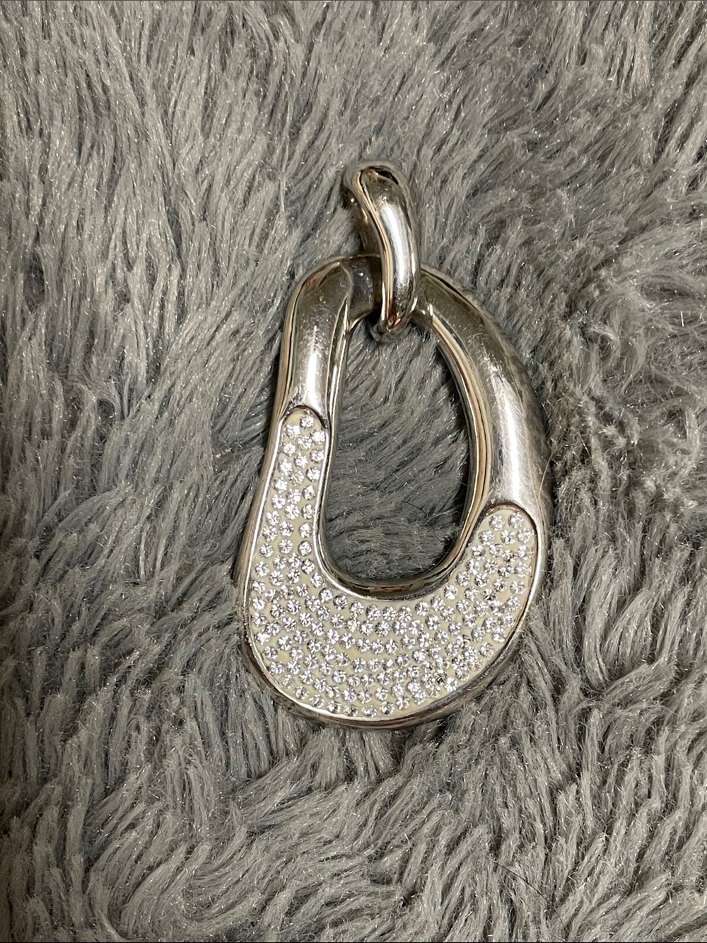 925 Silver Crystal Pavé oversized necklace Pendant - Women's Jewelry